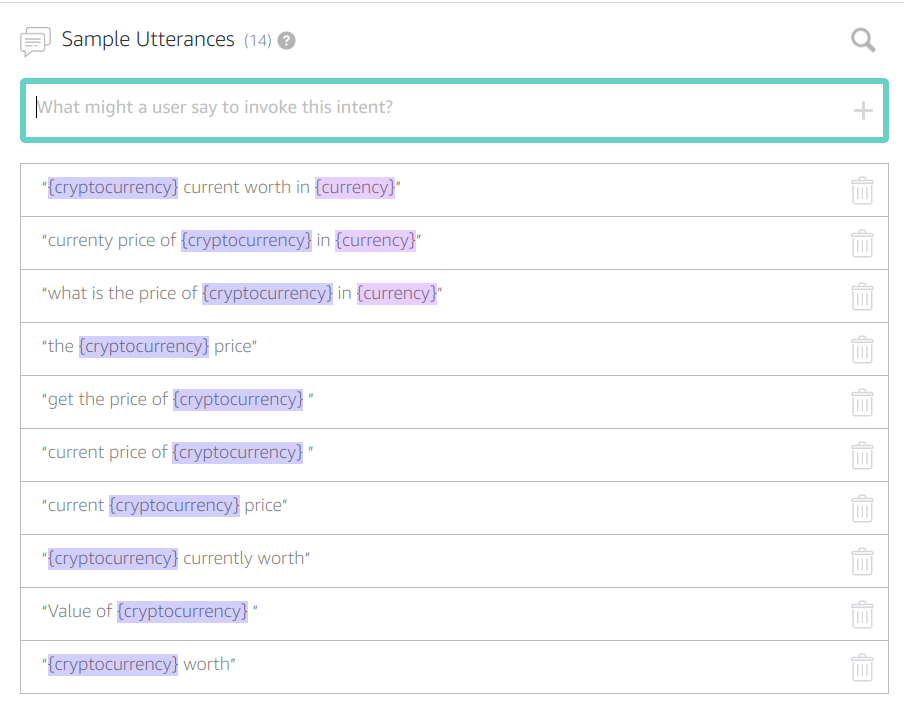 Sample Utterances